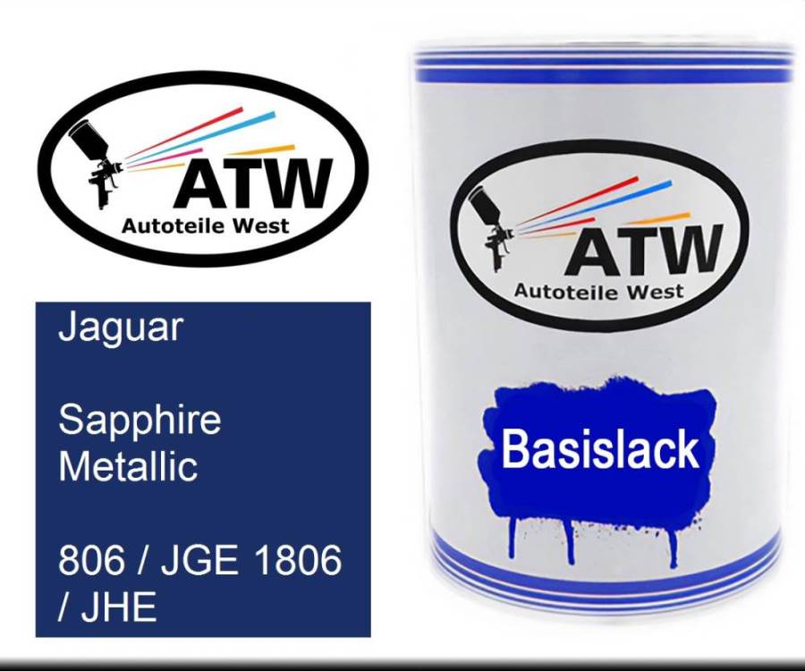 Jaguar, Sapphire Metallic, 806 / JGE 1806 / JHE: 500ml Lackdose, von ATW Autoteile West.
